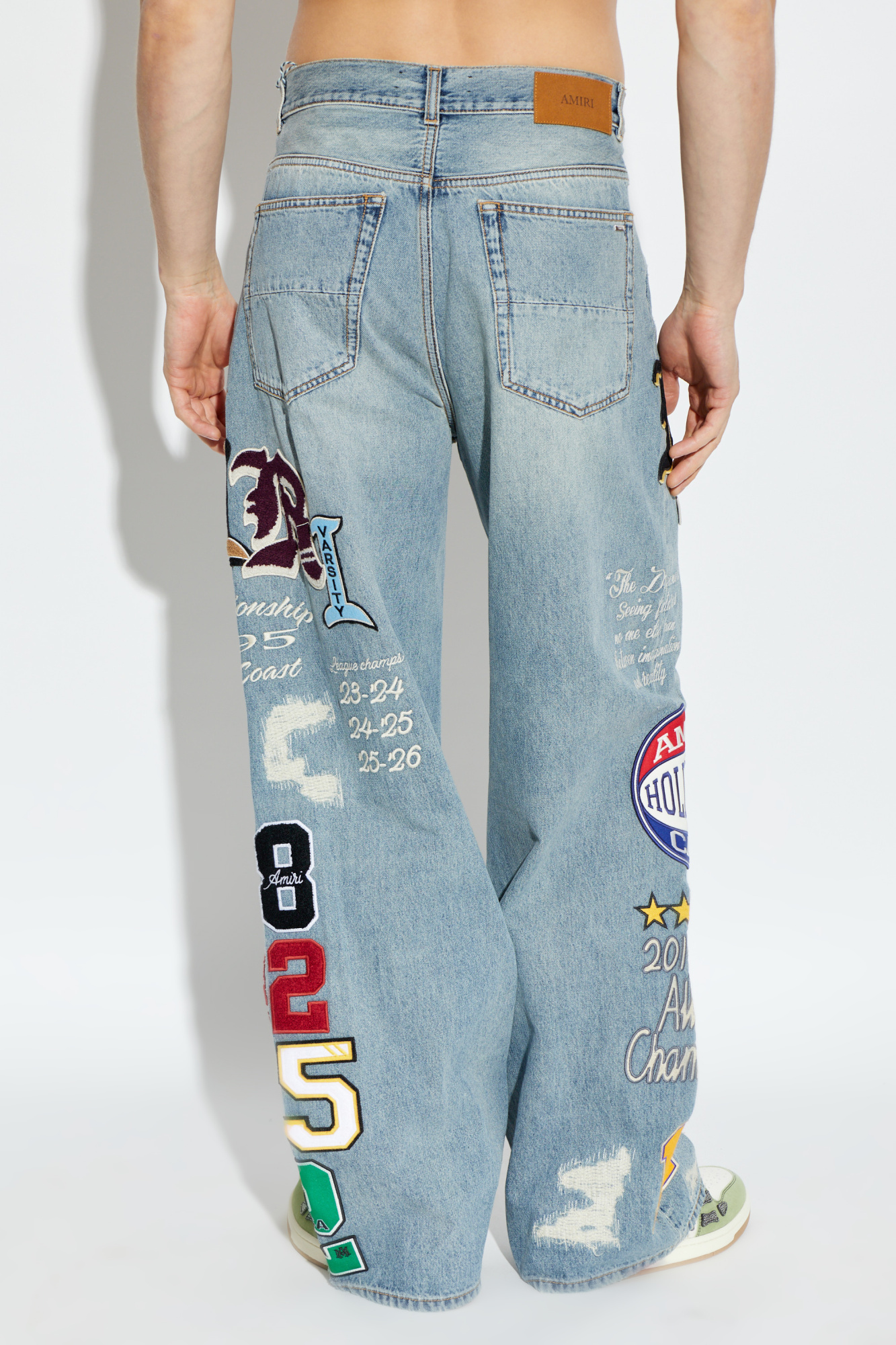 kkk　LITTLE FUNNY FACE PANTS　　ameri M Amiri Jeans with patches | Men's | Vitkac